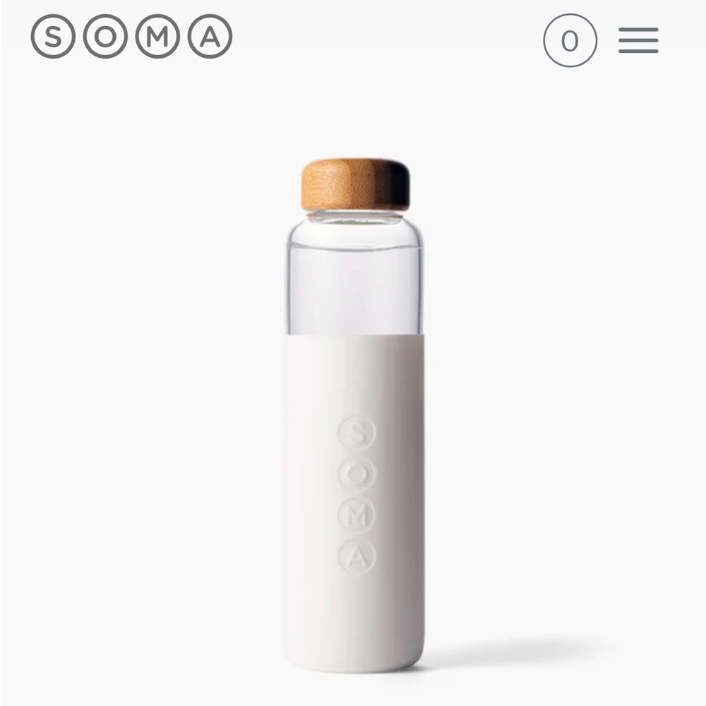 Soma NWT white V2 17 oz. Glass Water Bottle